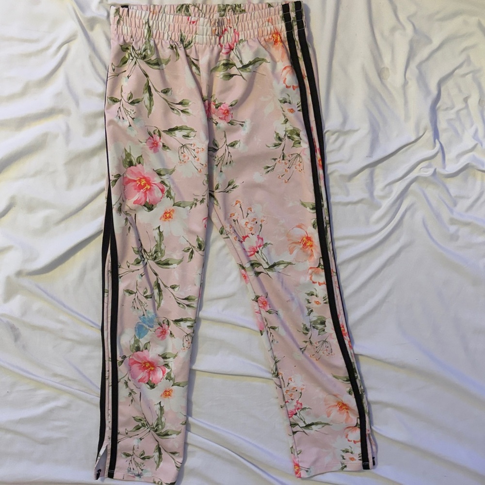 Children’s Place Floral Print Track Pants with Stripes